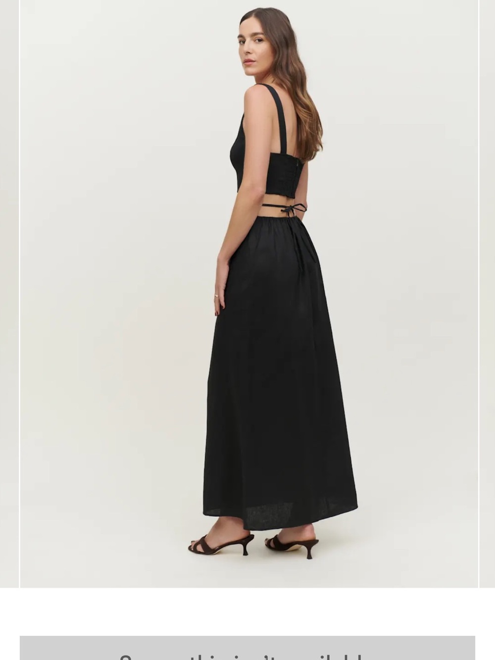 Reformation Black Linen Two-Piece Maxi Skirt Set 4 - Picture 6 of 7
